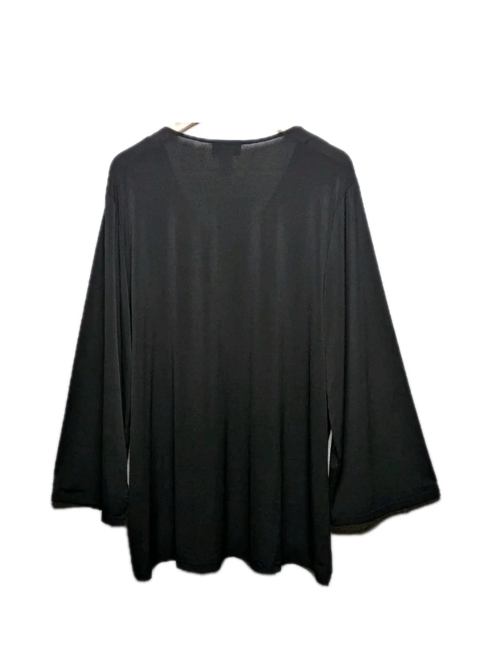 Carmen Marc Valvo Black V-Neck Tunic with Gold Stud Trim - Picture 7 of 7